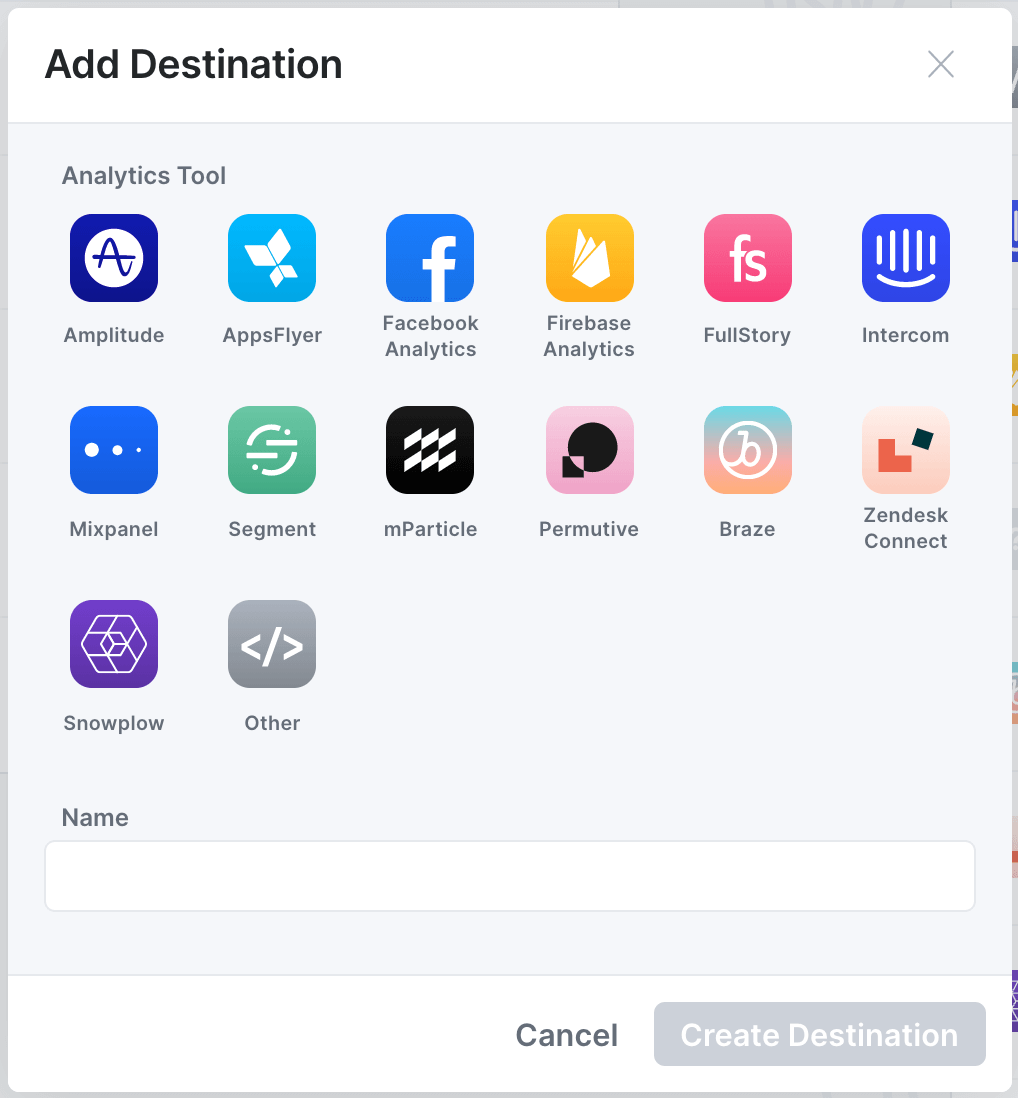 Destination configuration